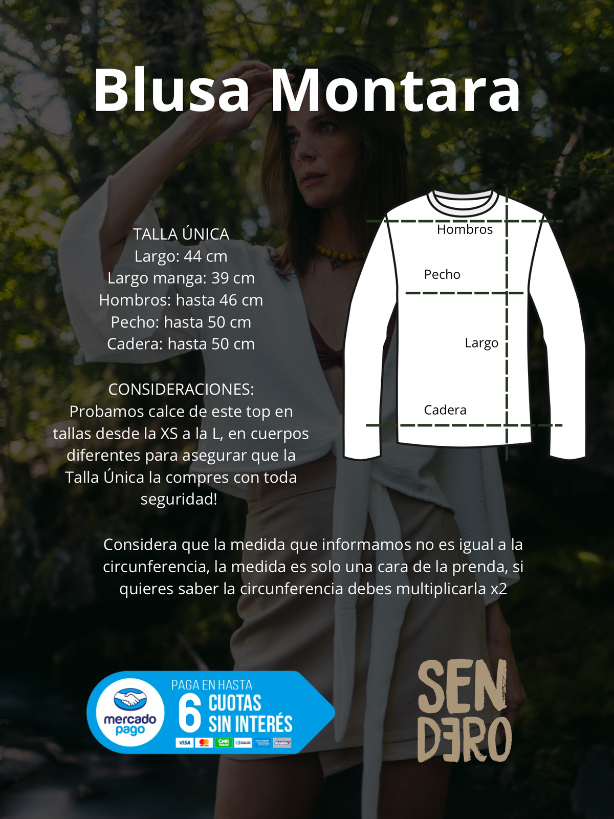 Guía de tallas Blusa Montara Café