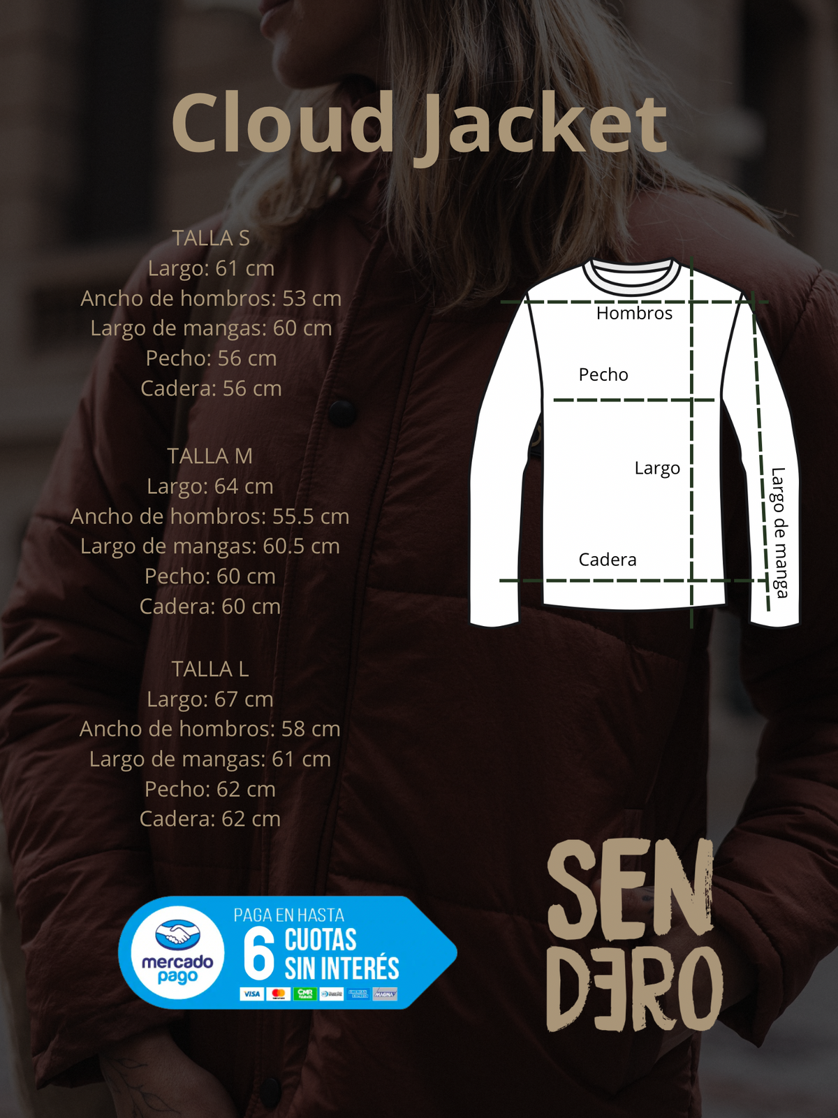 Guía de tallas Cloud Jacket - Terra Edition