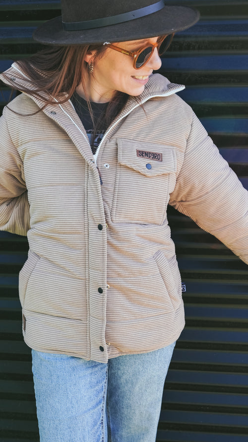 Chaqueta Puesco Beige Cotelé mujer